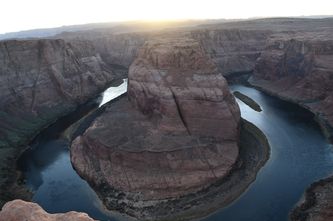 By the time we were able to take a picture of Horshoe Bend it was getting dark and the sunset was not what we expected!